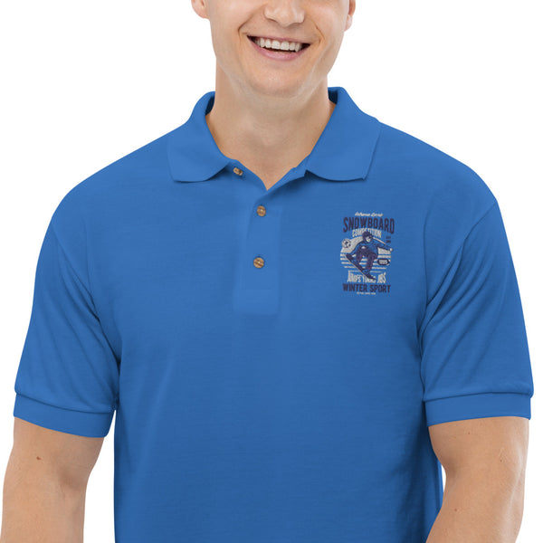 Snowboard Embroidered Polo Shirt