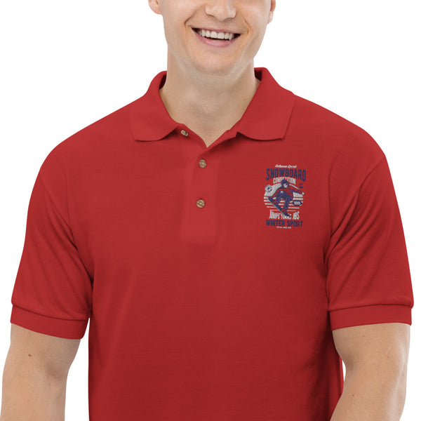 Snowboard Embroidered Polo Shirt